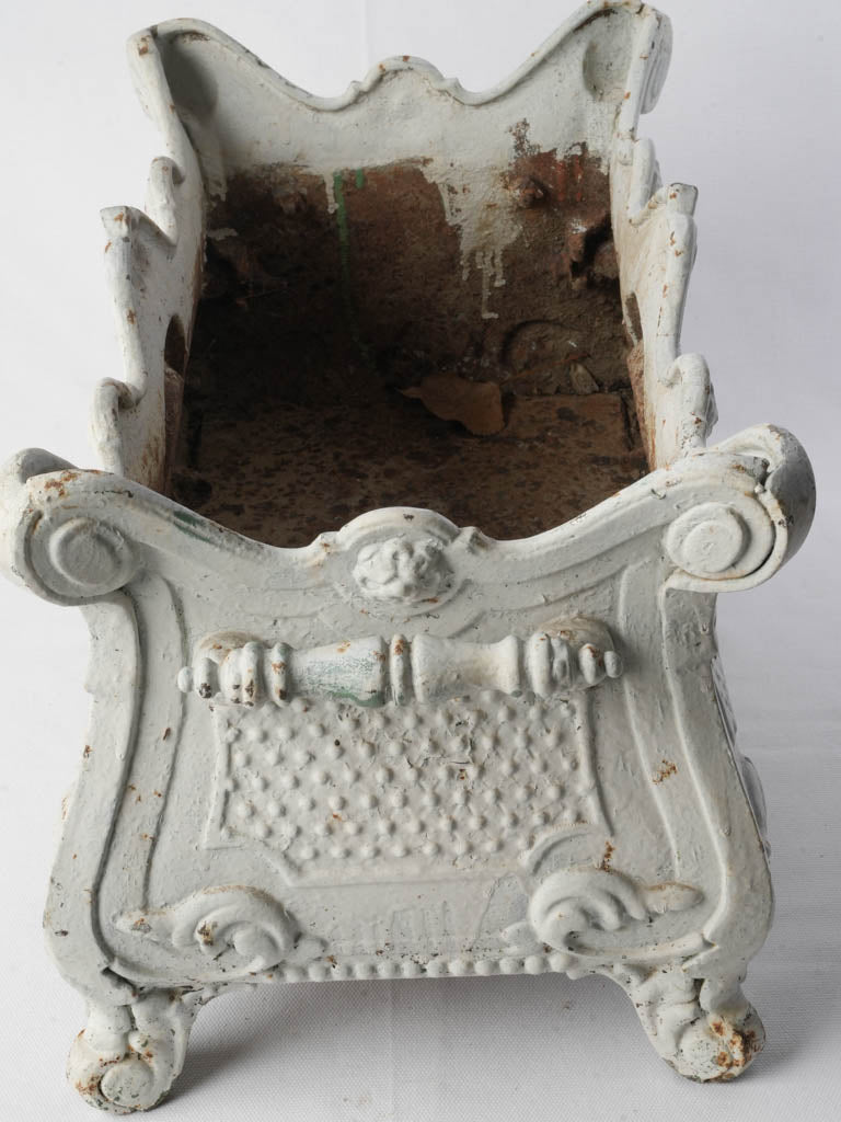 Pair of Cast Iron Jardinières in Soft White Paint c.1900 - 20¾"