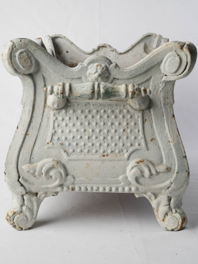 Pair of Cast Iron Jardinières in Soft White Paint c.1900 - 20¾"