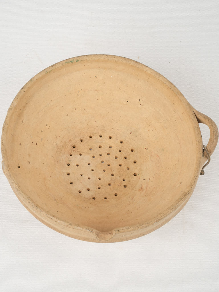 Antique French unglazed berry colander