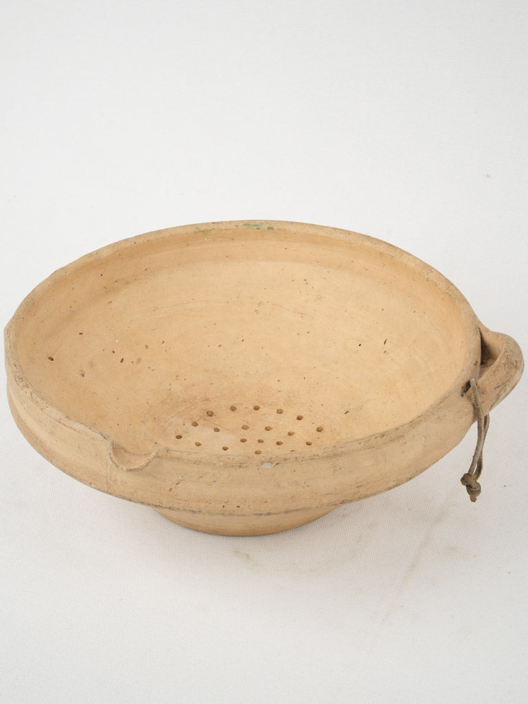 Antique French terracotta berry strainer