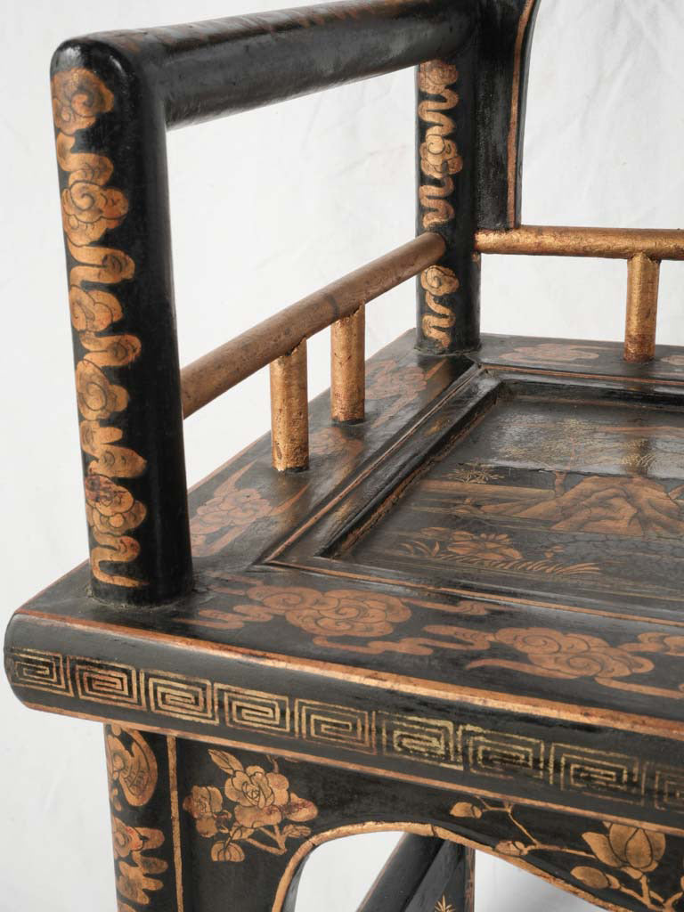 Statement opulent wooden armchair