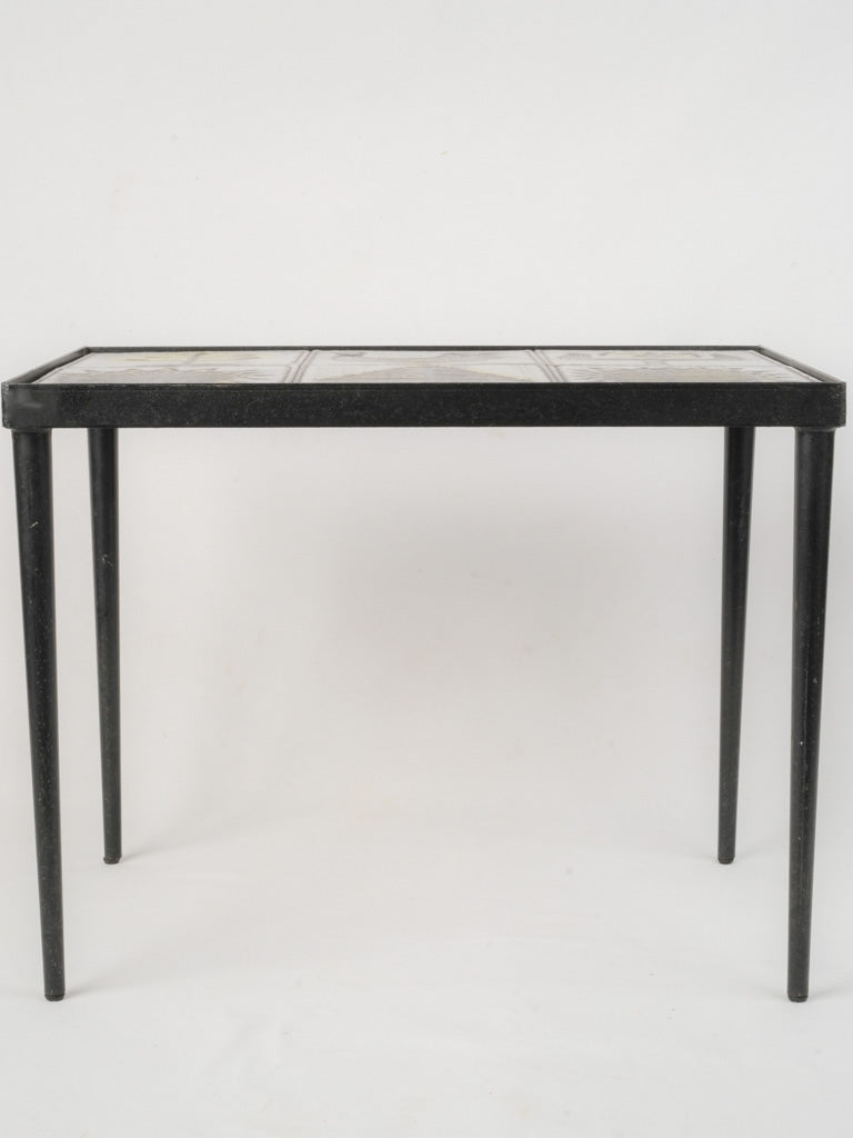 Abstract motif iron table