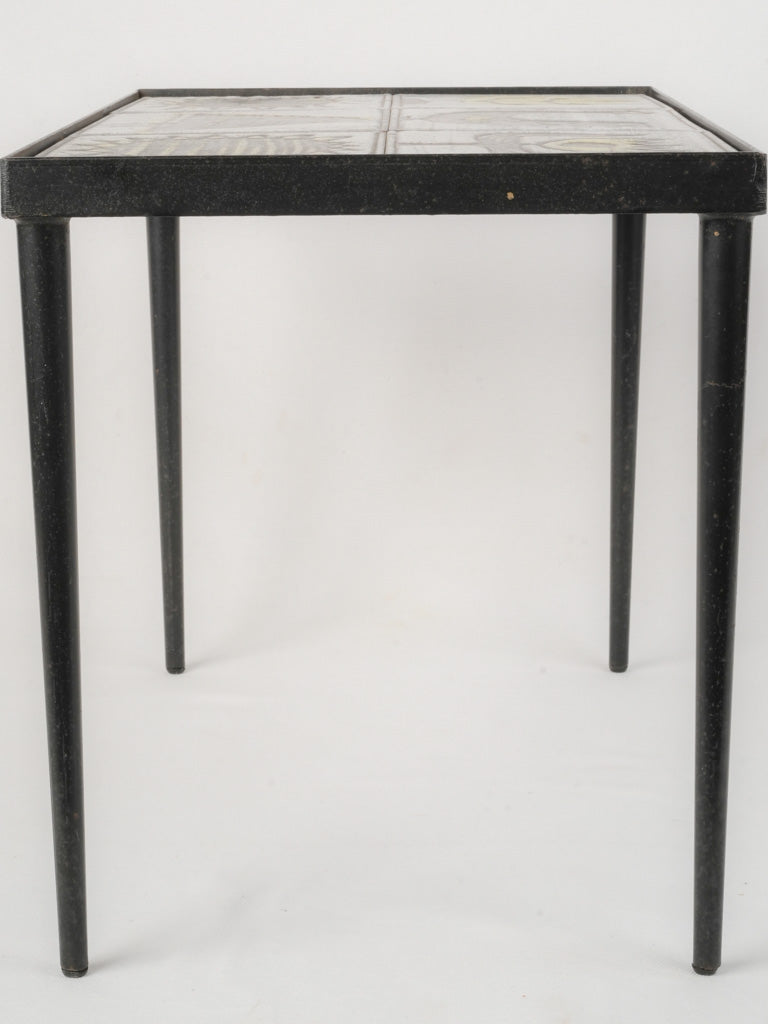 Black iron framed table