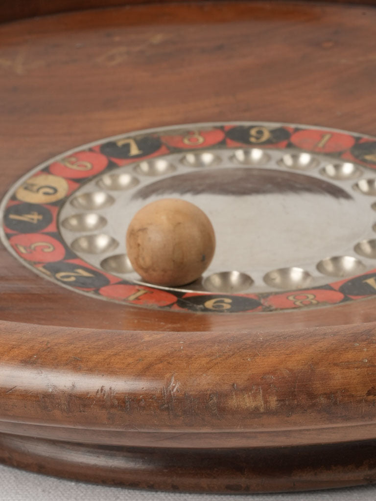 Aged Casino Wooden Roulette Wheel