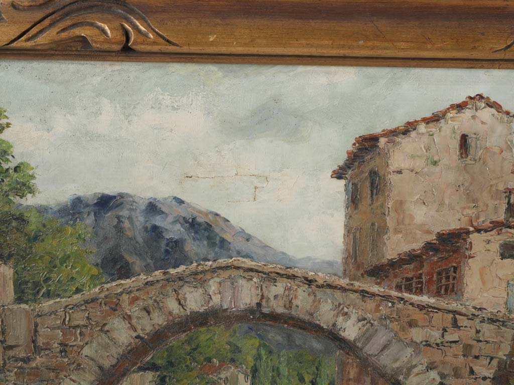 Signed tranquil countryside canvas