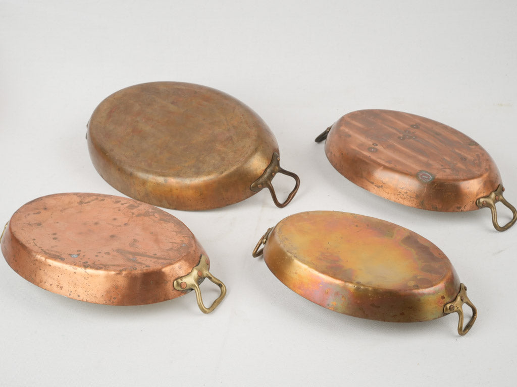 Rustic French vintage brass cookware
