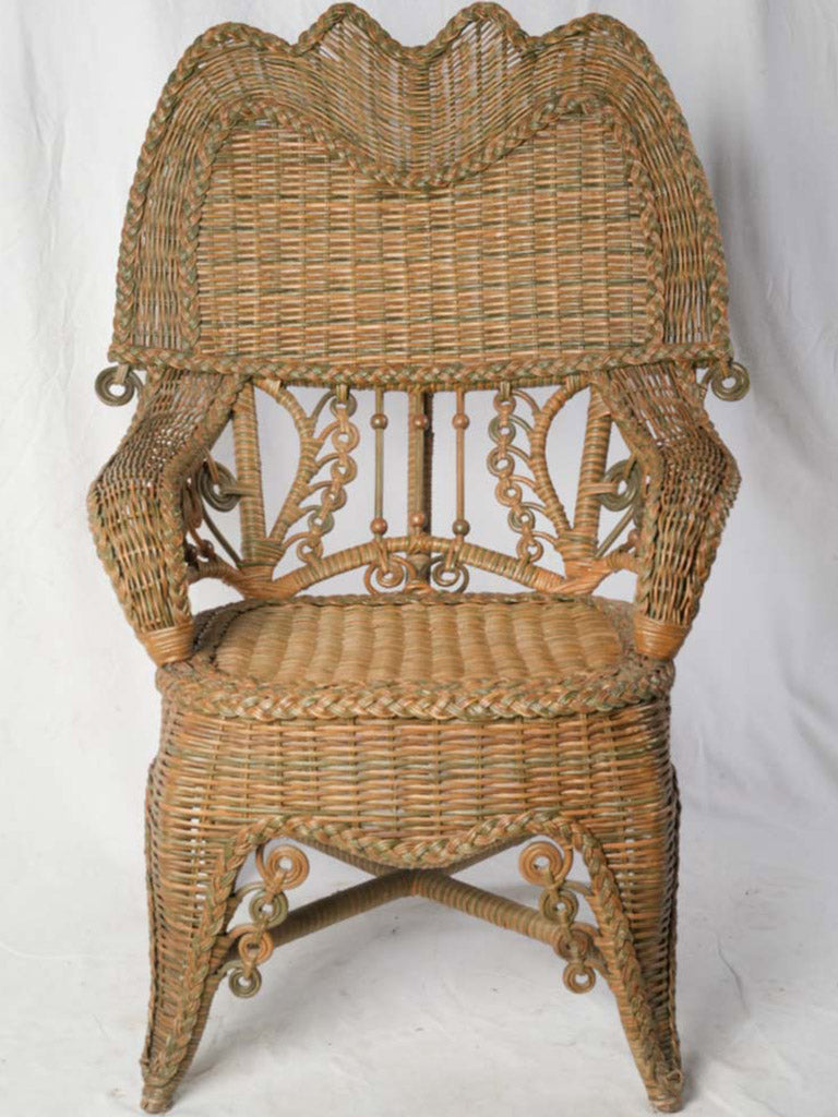 Belle Epoque style wicker armchair