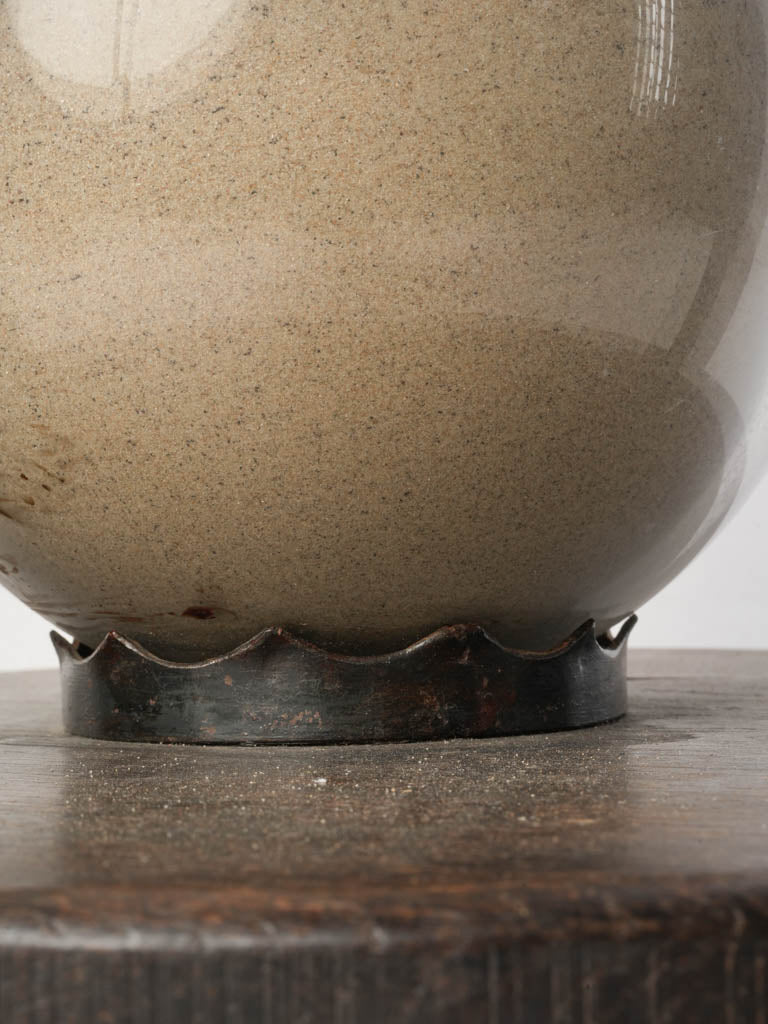 Timeworn dark-stained wood pedestal