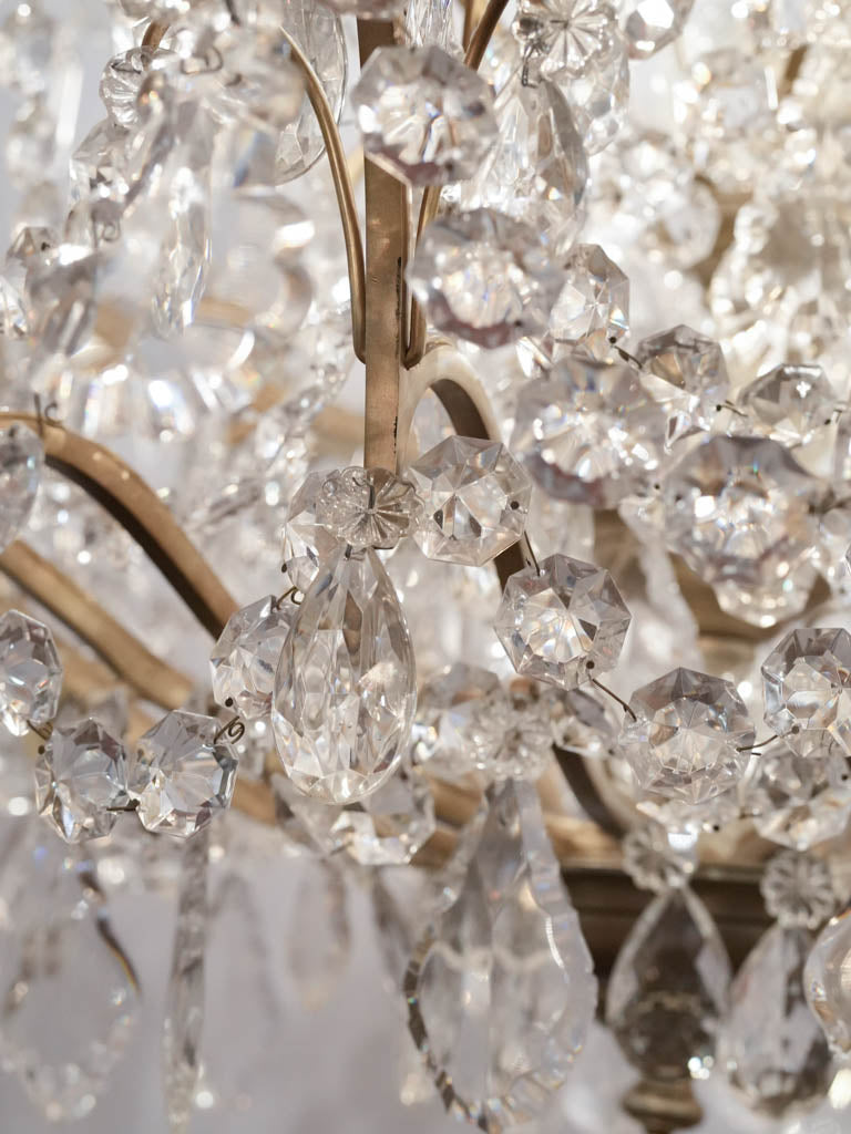 Large antique crystal ceiling lamp