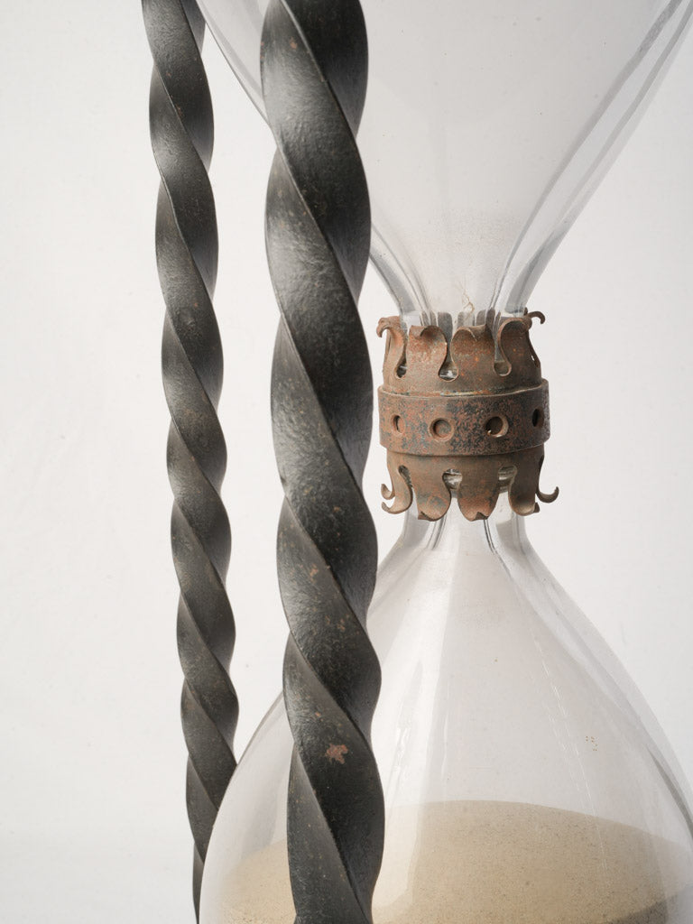 Sculptural twisted iron side table