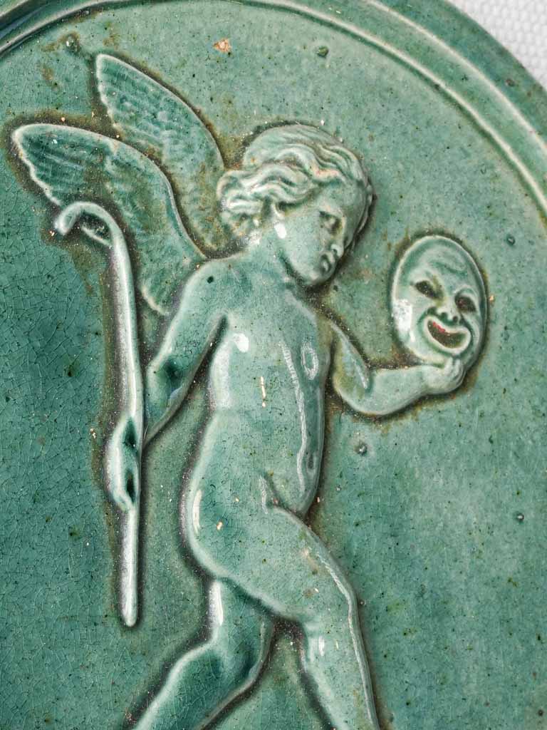 Vintage relief decorative ceramic medallion