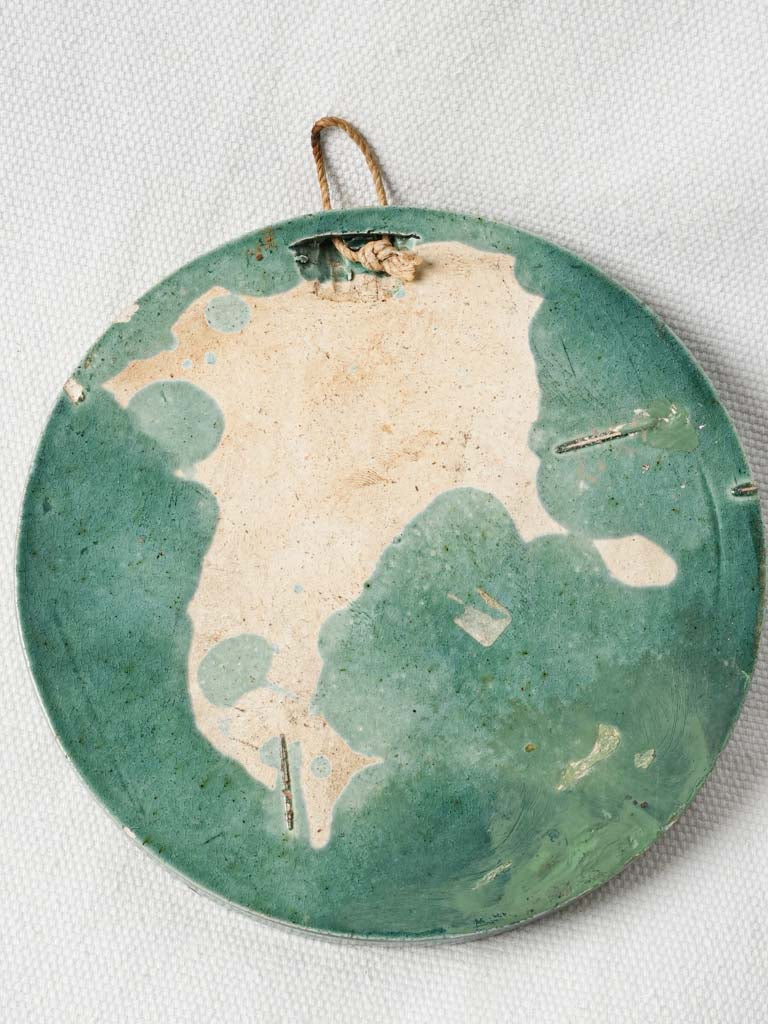 Turquoise glazed antique ceramic medallion