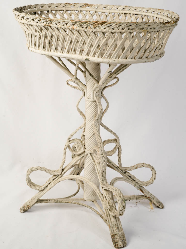 Romantic Napoléon III Painted Wicker Plant Stand c. 1880 - 33½"