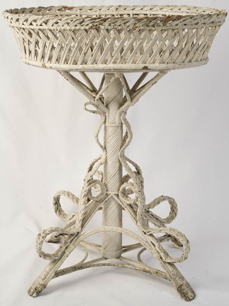 Romantic Napoléon III Painted Wicker Plant Stand c. 1880 - 33½"