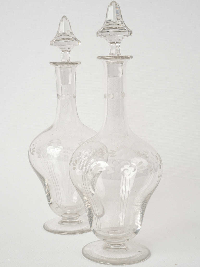 Vintage French crystal carafes