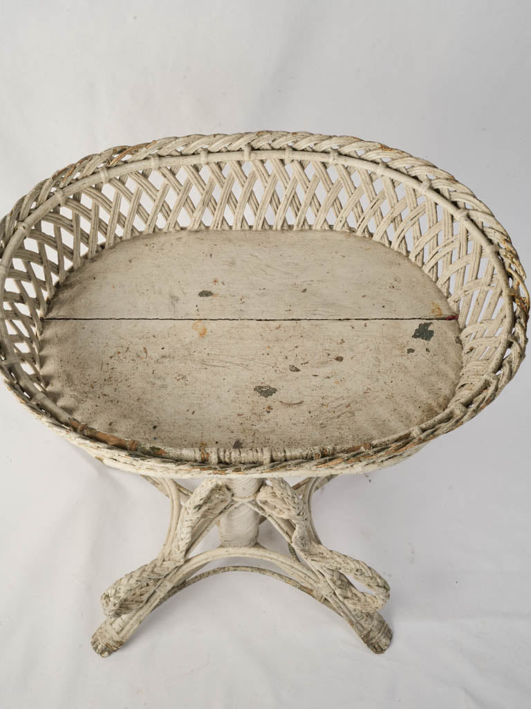 Romantic Napoléon III Painted Wicker Plant Stand c. 1880 - 33½"