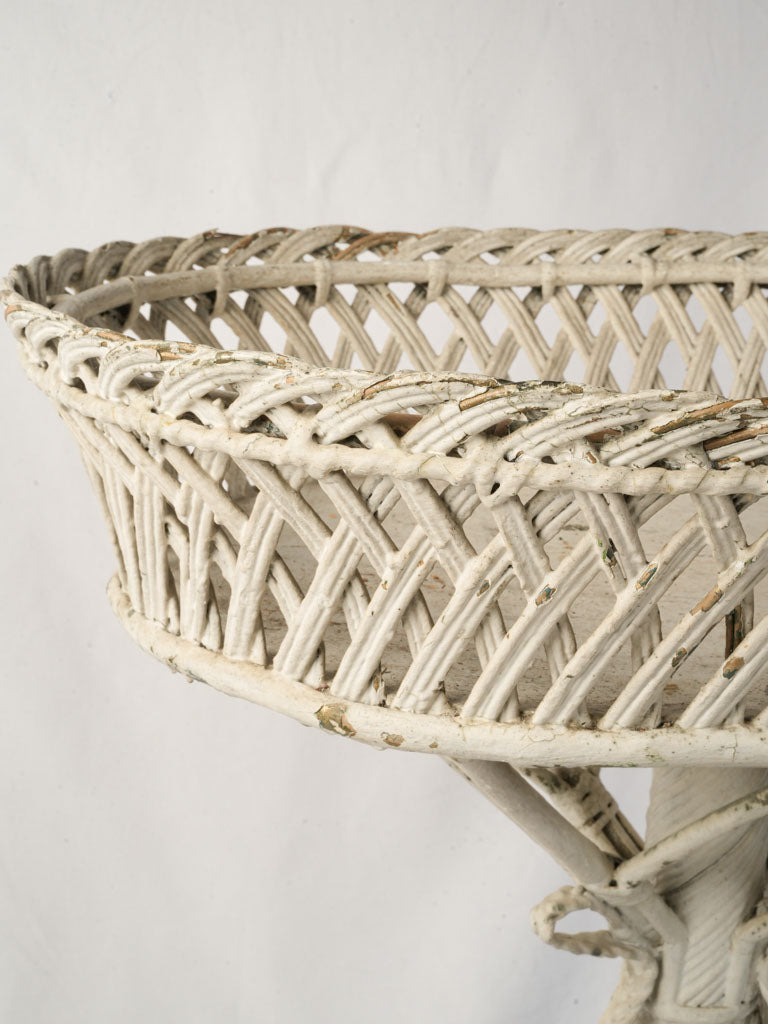 Romantic Napoléon III Painted Wicker Plant Stand c. 1880 - 33½"
