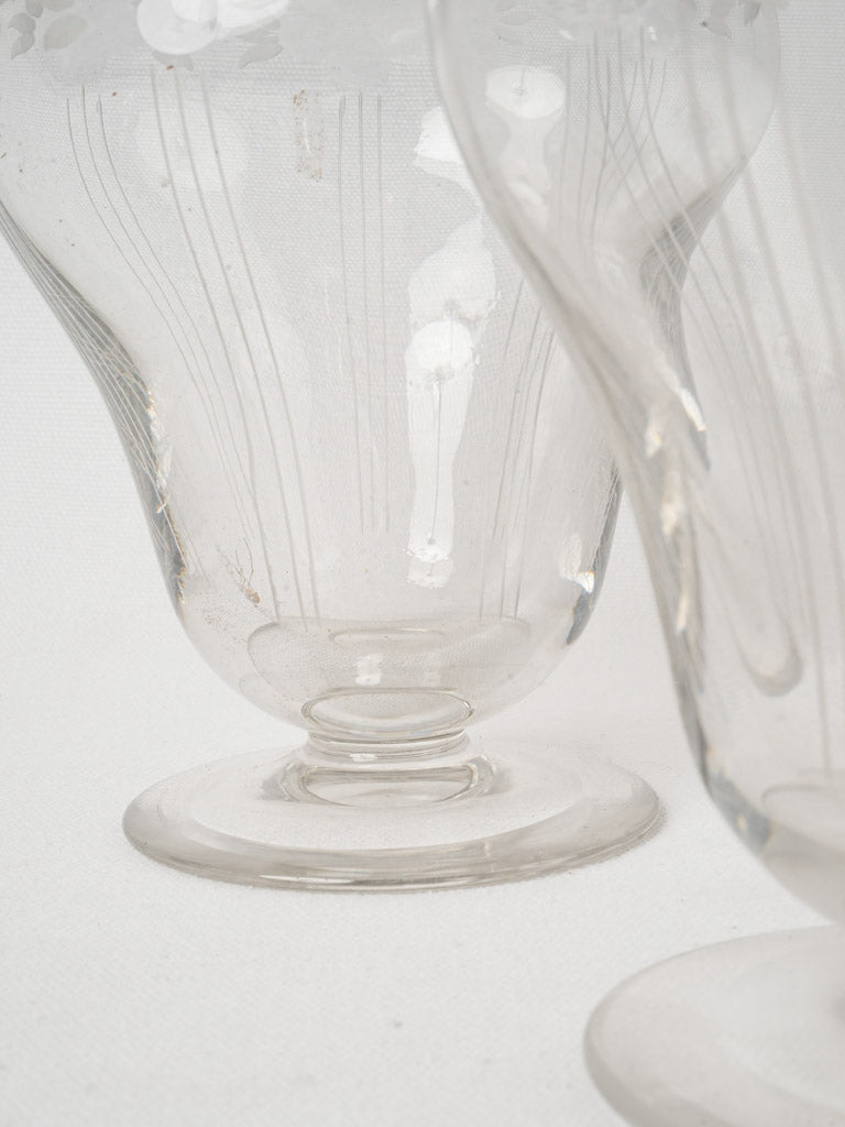 Stylish 1950s crystal wine decanters