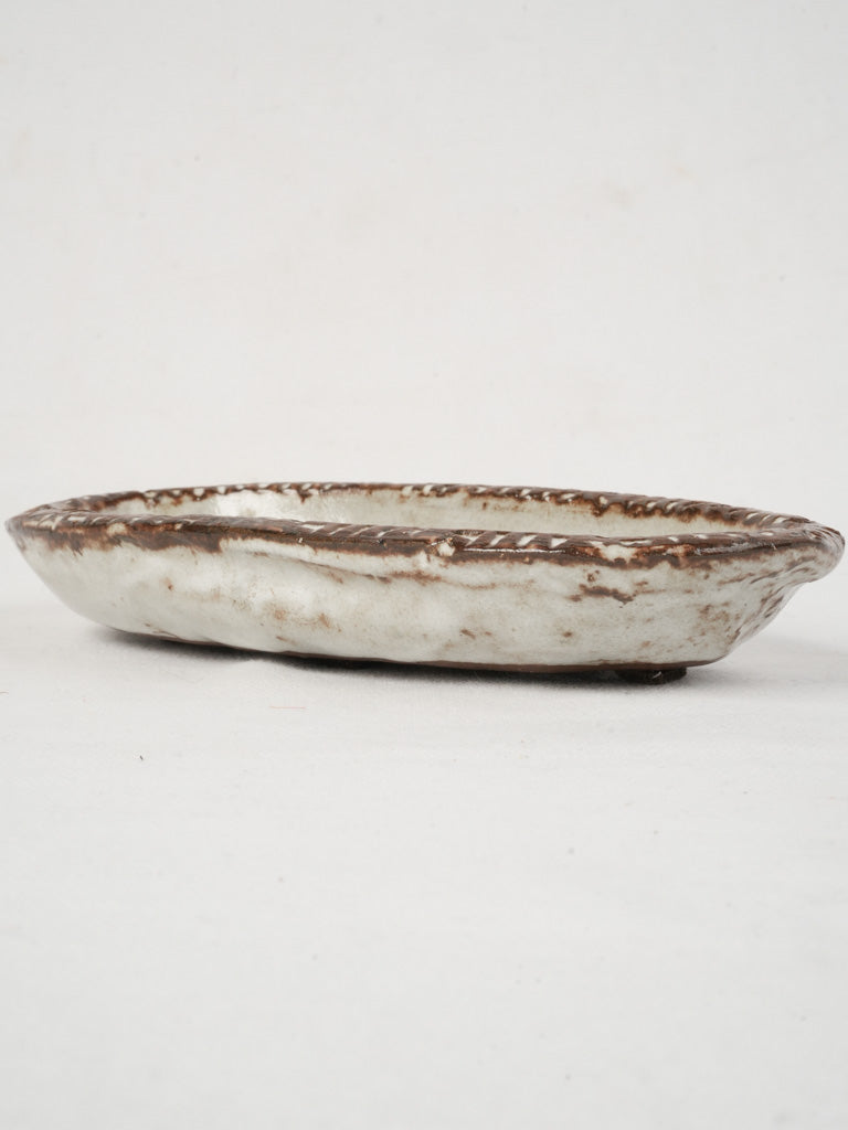 Earthy glazed French ceramic dish