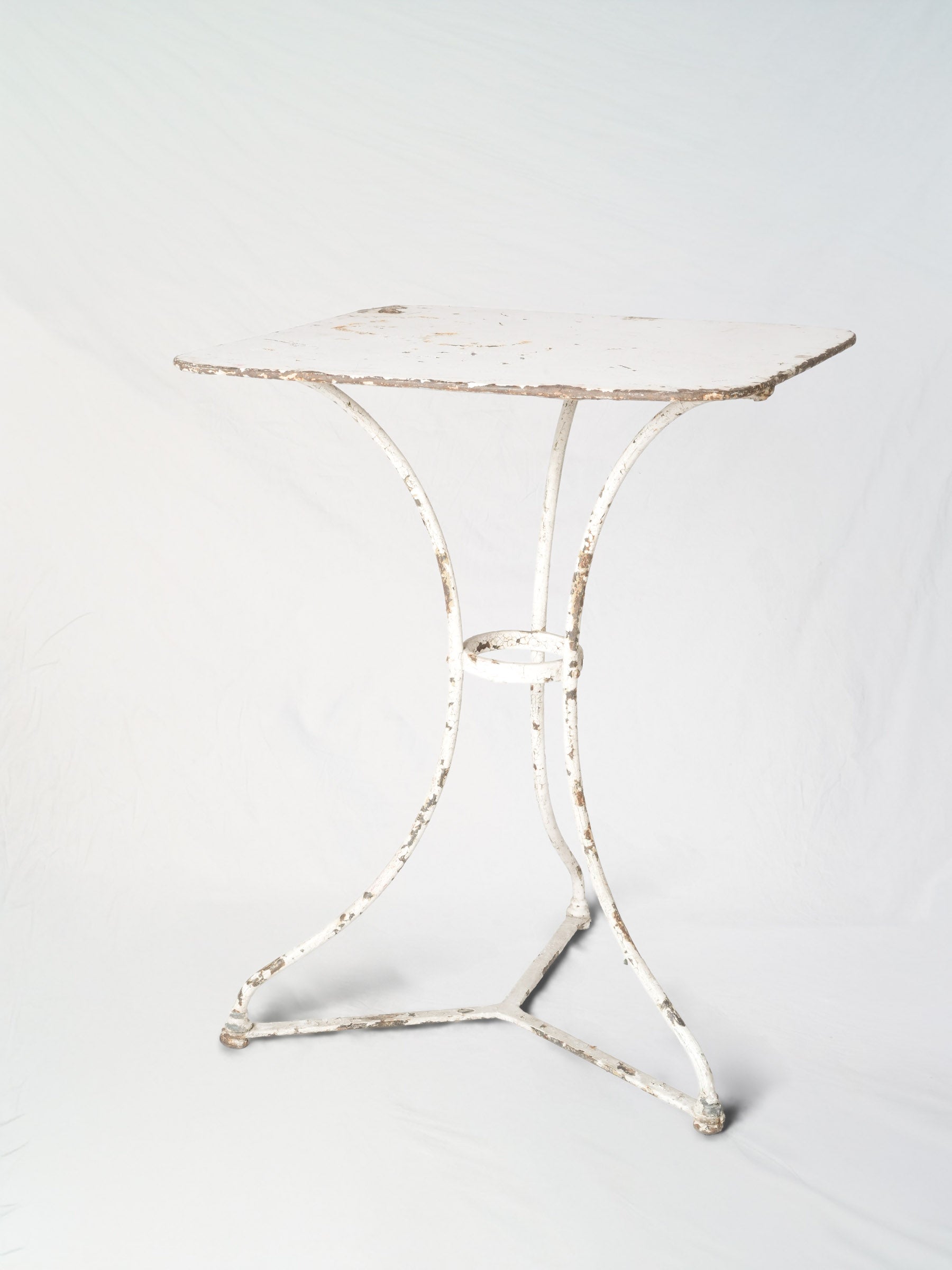 Pair of Mid-20th-Century French White-Painted Iron Garden Tables - 27½" x 21¼"