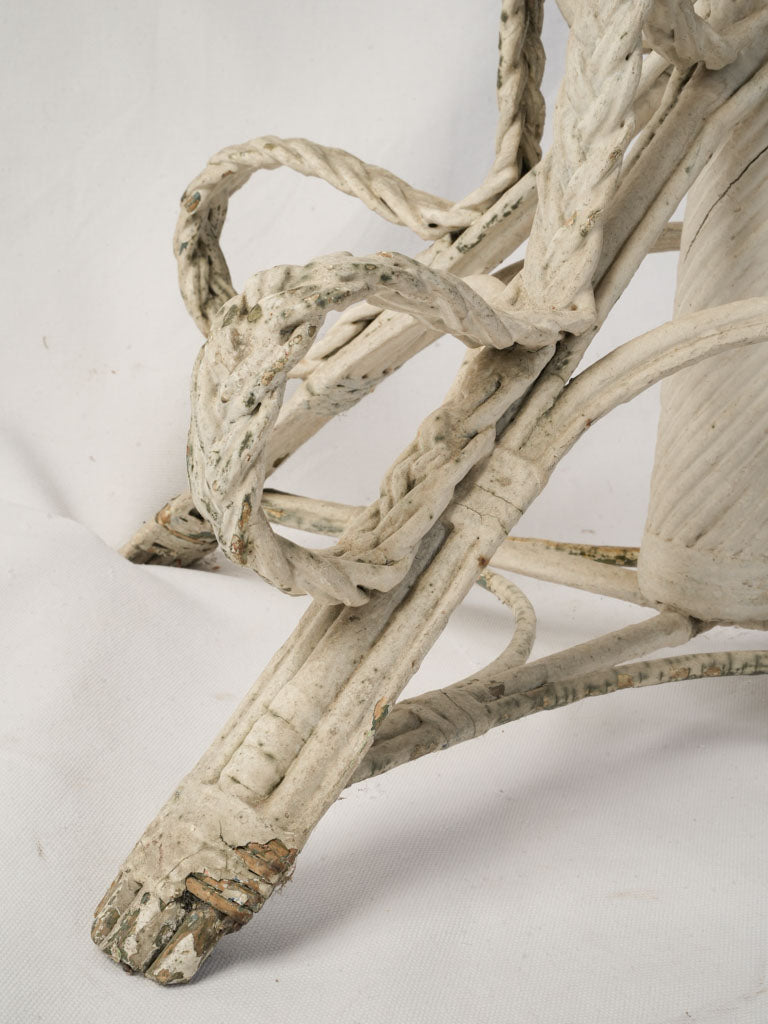 Romantic Napoléon III Painted Wicker Plant Stand c. 1880 - 33½"