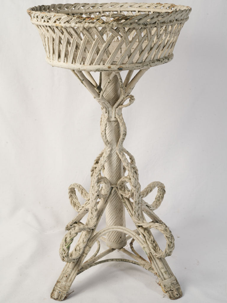 Romantic Napoléon III Painted Wicker Plant Stand c. 1880 - 33½"