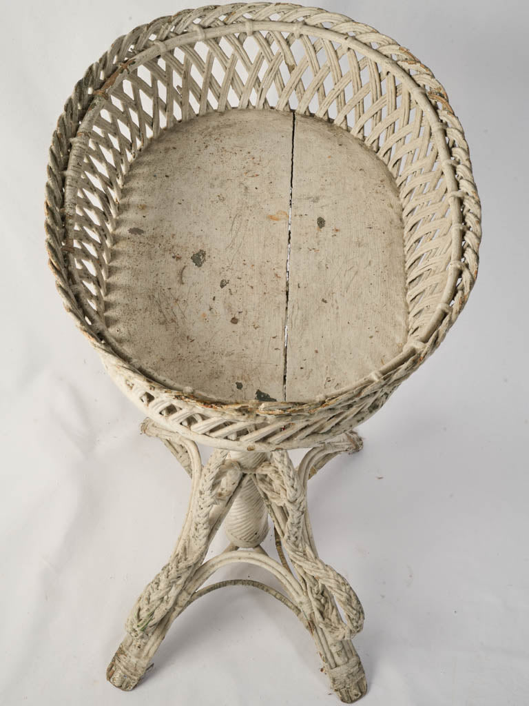 Romantic Napoléon III Painted Wicker Plant Stand c. 1880 - 33½"