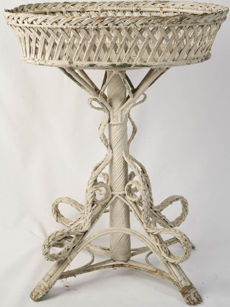 Romantic Napoléon III Painted Wicker Plant Stand c. 1880 - 33½"