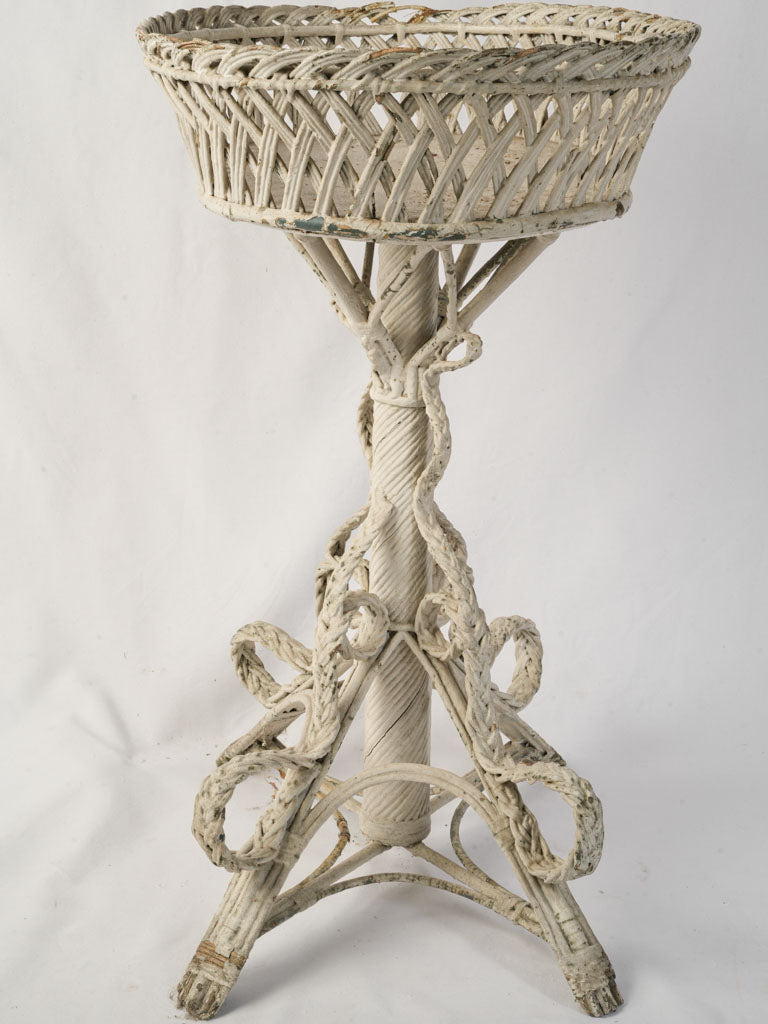 Romantic Napoléon III Painted Wicker Plant Stand c. 1880 - 33½"