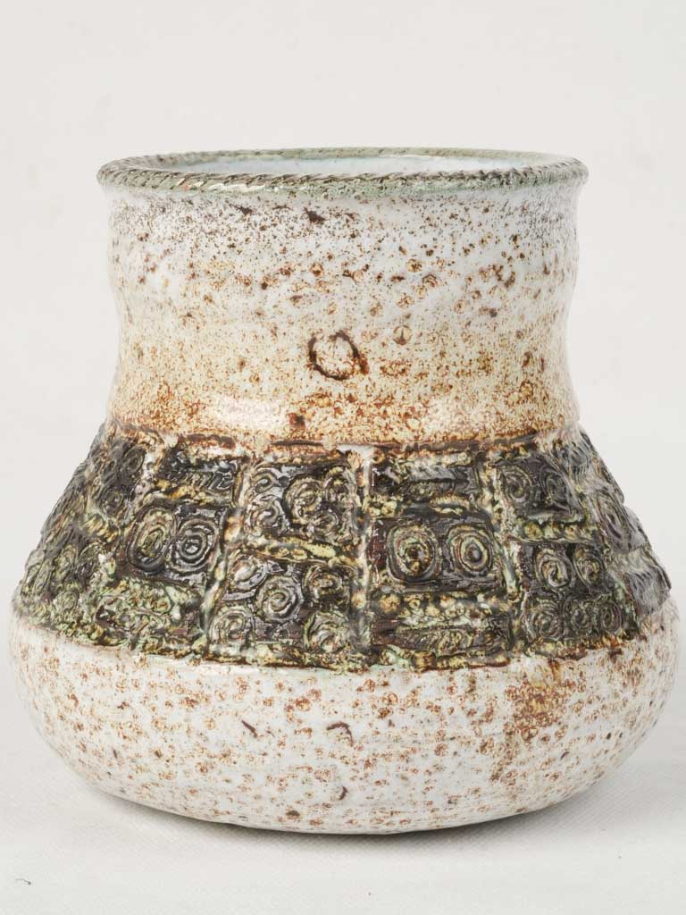 Rustic textured ceramic vase