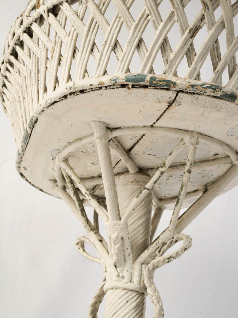 Romantic Napoléon III Painted Wicker Plant Stand c. 1880 - 33½"