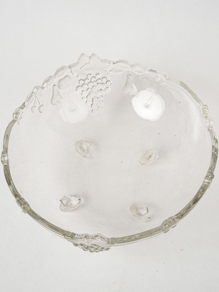 Classic Lalique-inspired glass fruit bowl