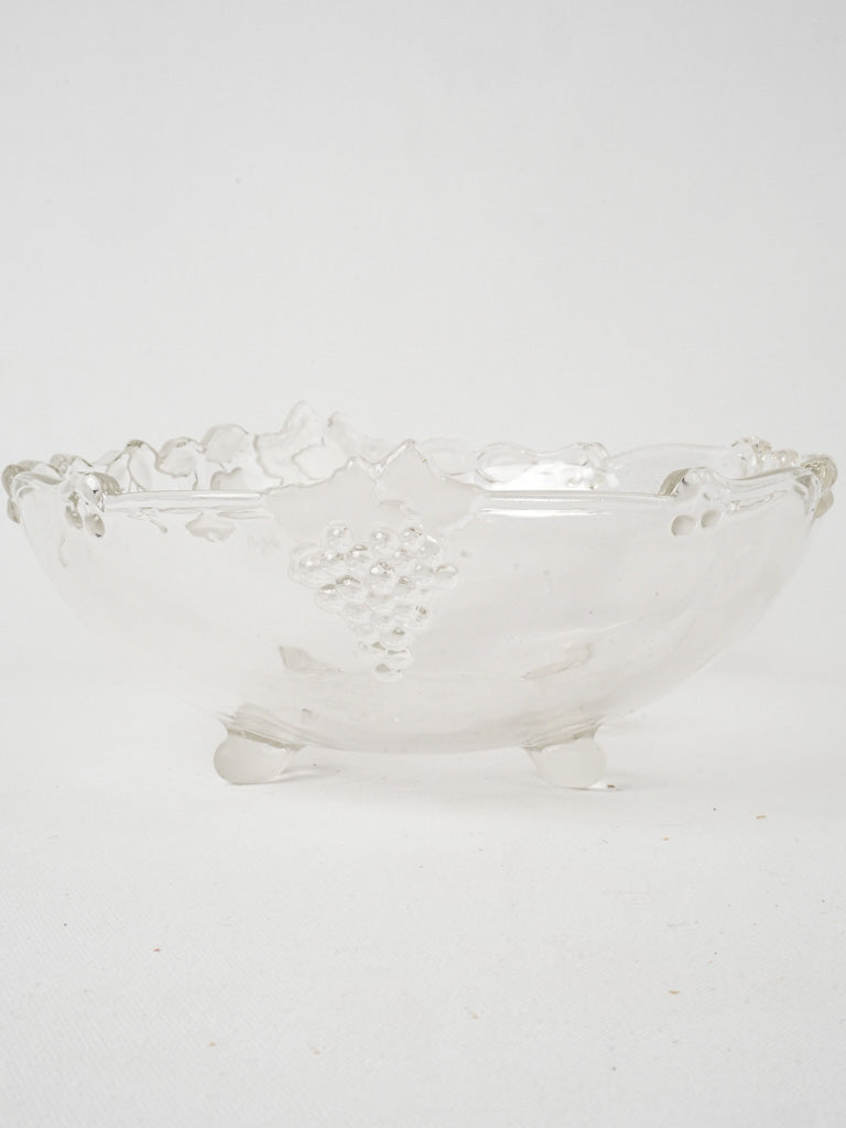 Timeless Lalique-style glass fruit bowl