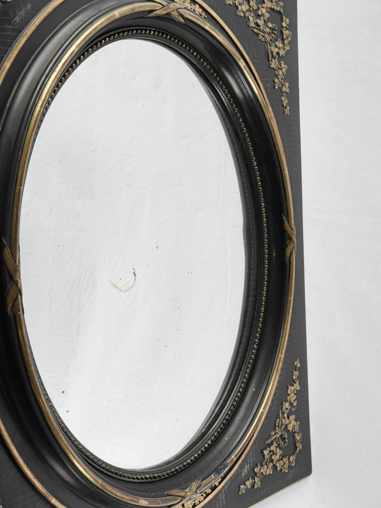 Lacquered wooden framed mirror