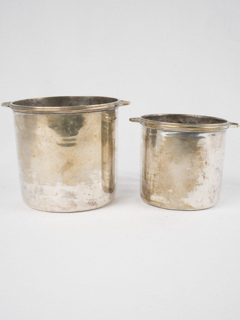 Early-century tarnished silver wine bucket