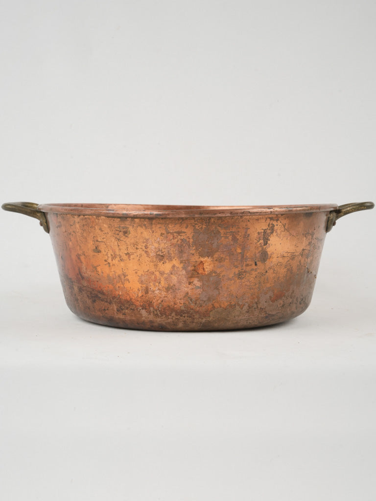 Aged French copper cooking vessel