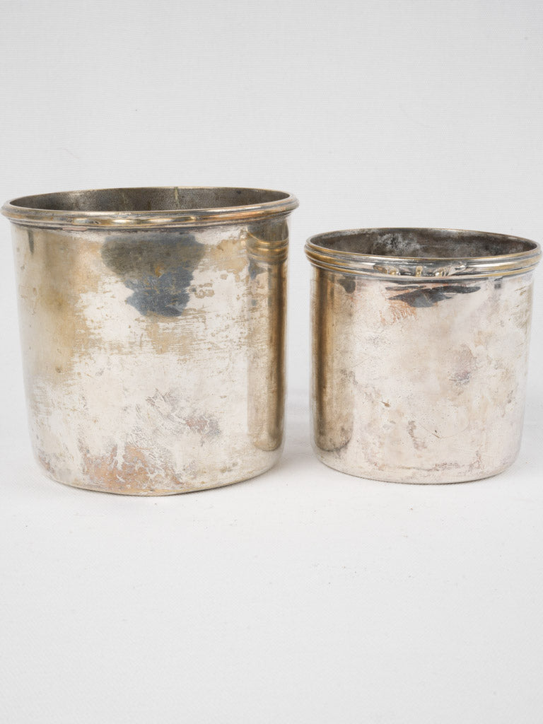 Distressed antique silver beverage cooler