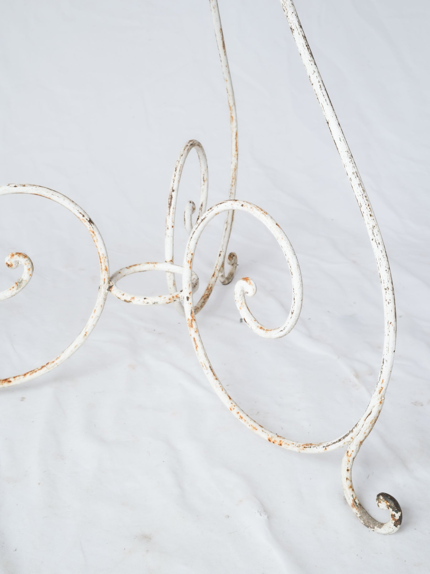 Early- to Mid-20th-Century French White-Painted Wrought-Iron Plant Stand - 52¾"x 28¾"