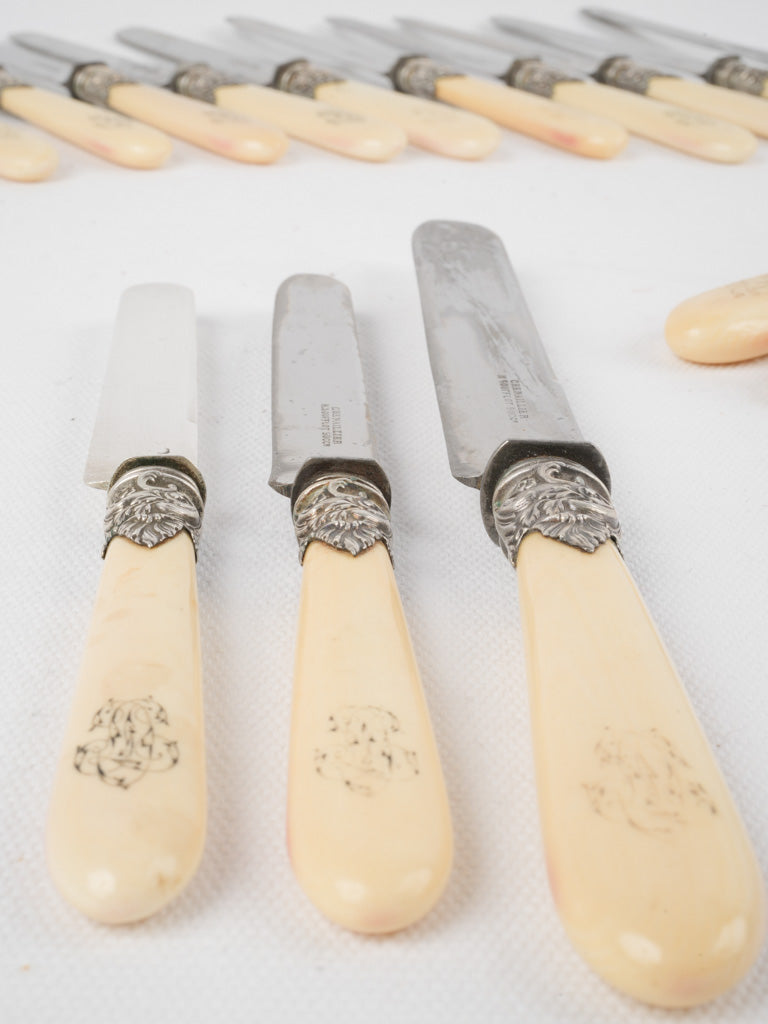 Elegant monogrammed fruit knife collection