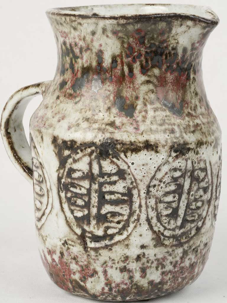 Rustic glazed mid-century pitcher