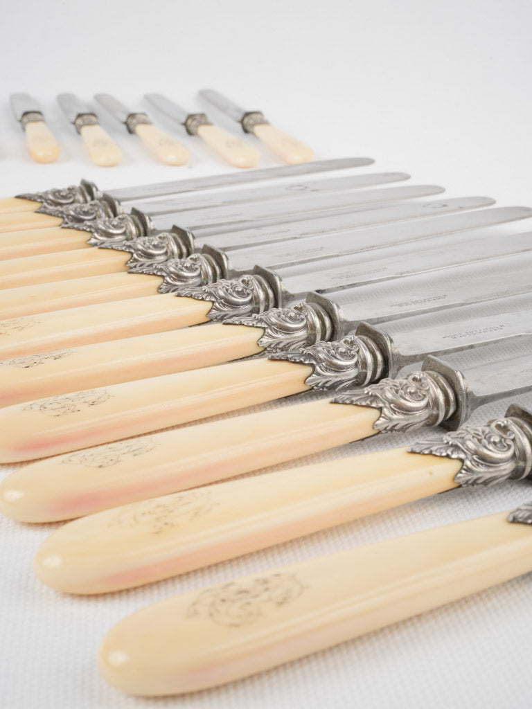 Decorative antique tableware knife collection