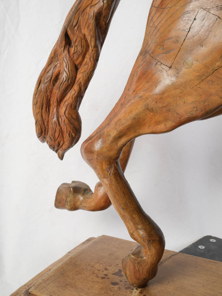 Rustic aged carousel horse ornament