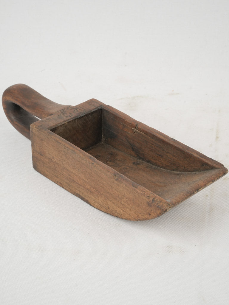 Rustic antique wooden grain scoop