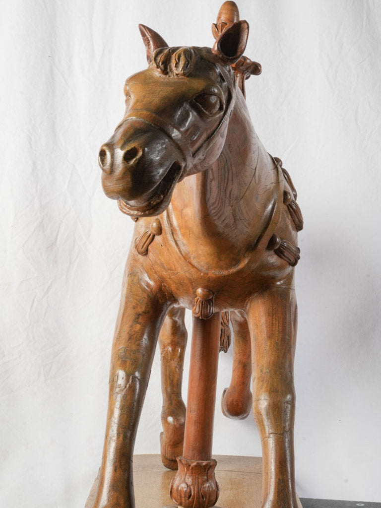 Glossy varnished fairground horse piece