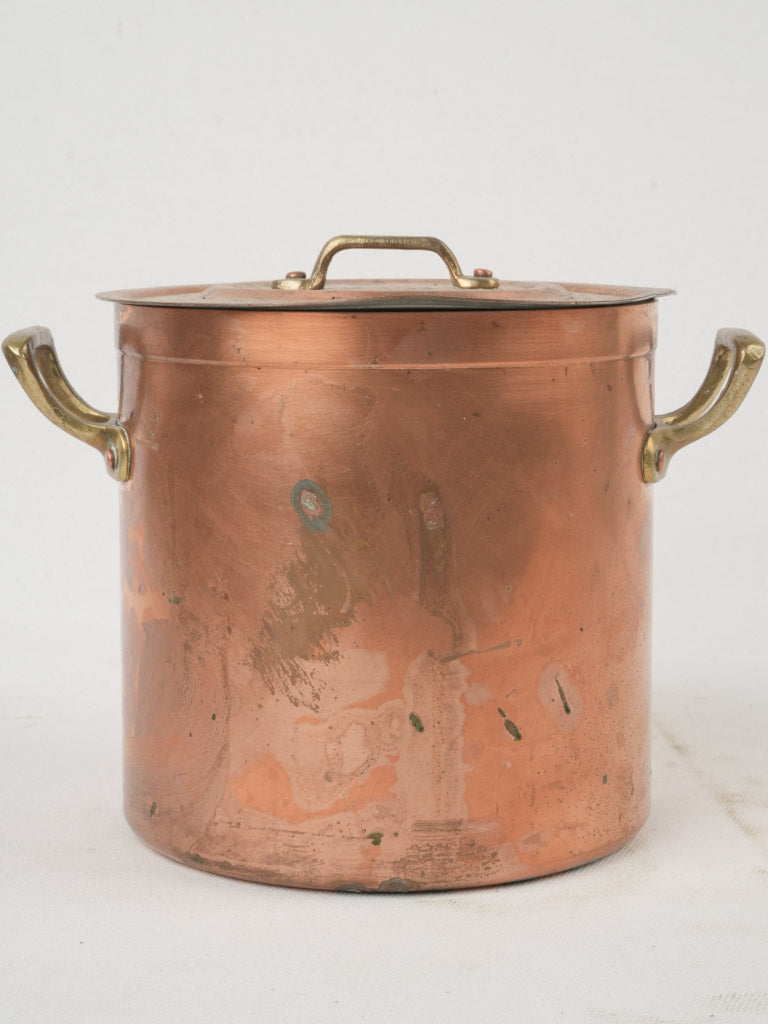 Distinctive old copper saucepan for cooking