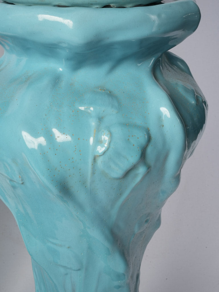 Pair of Striking Art Nouveau Jardinière Ceramic Columns by Massier Vallauris c. 1900 - 44½"