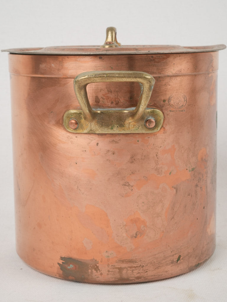 Charming aged metal saucepan for cooking