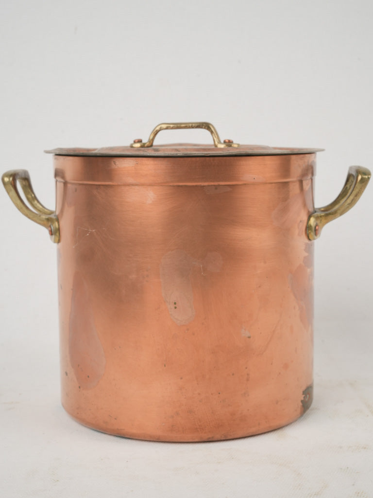 Rustic brown metal saucepan for kitchen