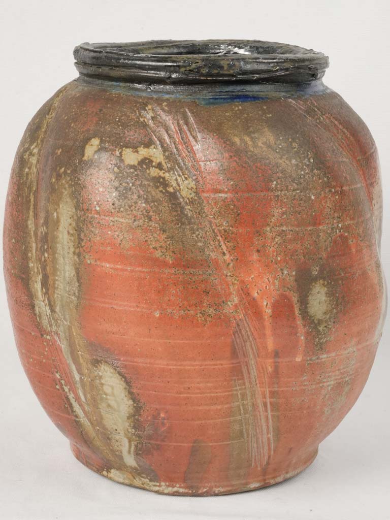 Robust red-brick pottery vase
