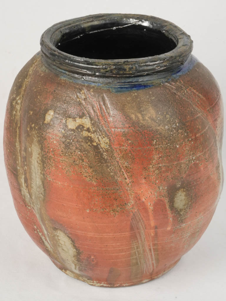 Indigo-tinged glazed artwork